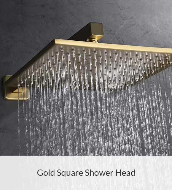 Gold Square Shower Head
